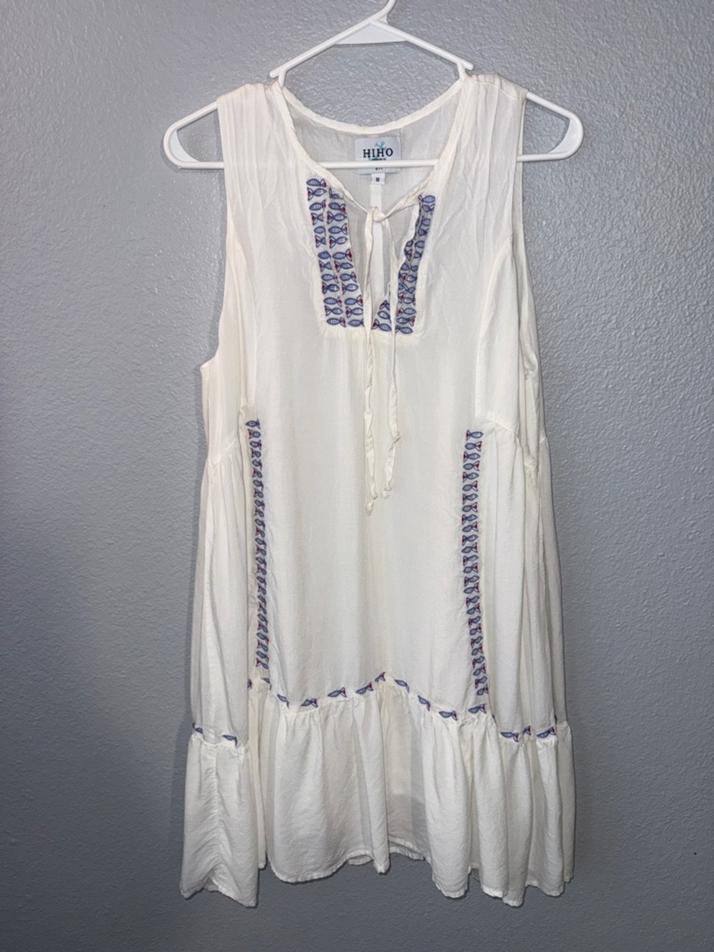 HiHo White Sleeveless Embroidered Dress
